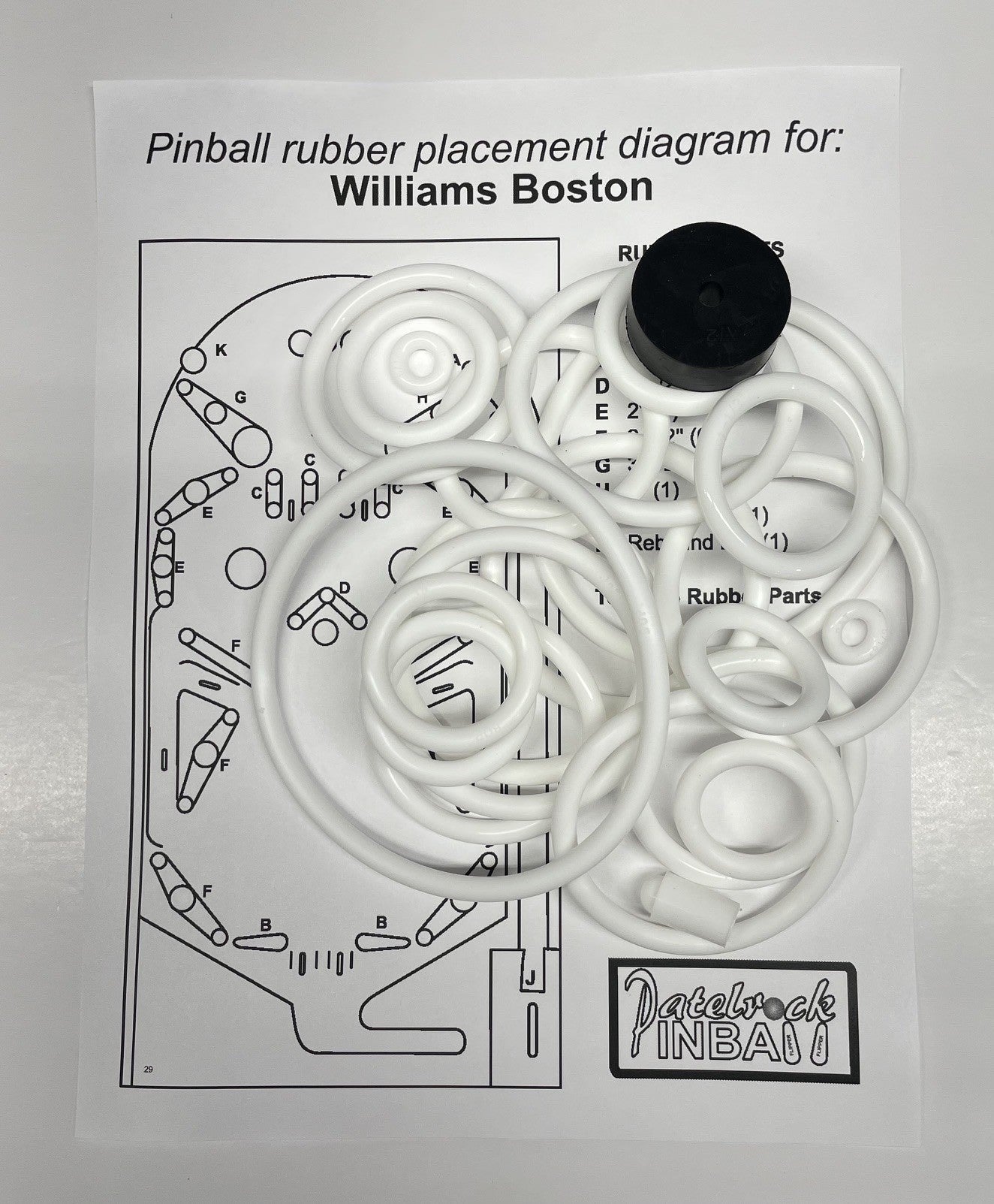 Williams Boston Pinball Machine Rubber Ring Kit
