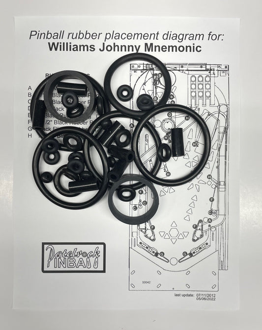 Williams Johnny Mnemonic Pinball Machine Rubber Ring Kit