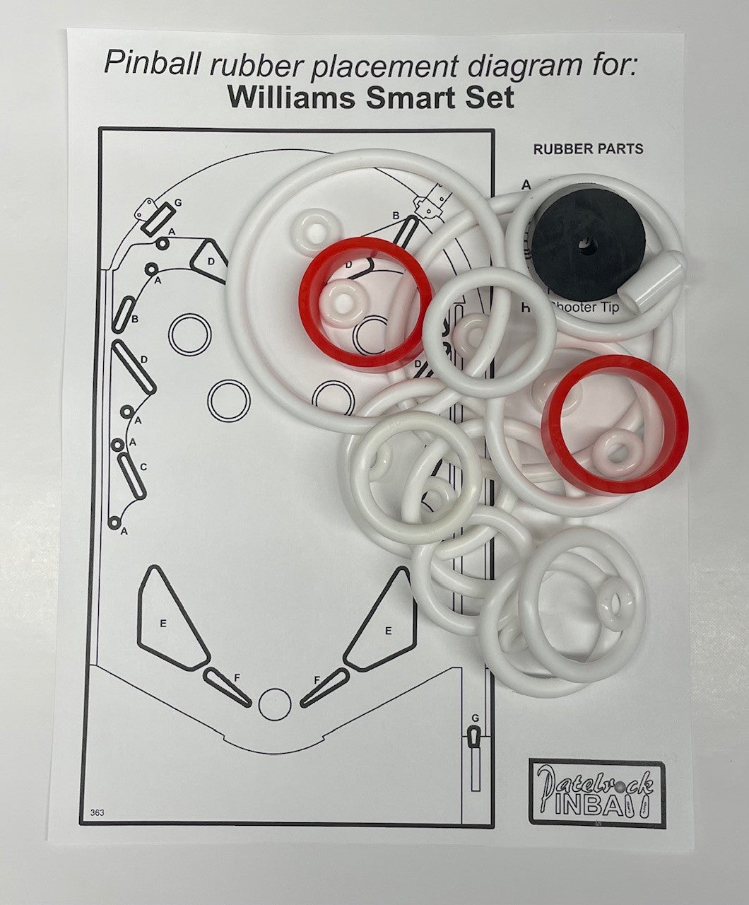 Williams Smart Set Pinball Machine Rubber Ring Kit