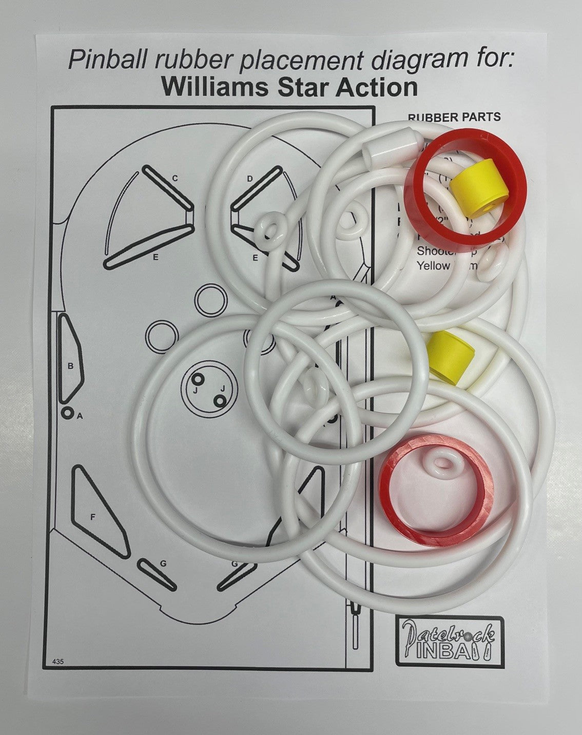 Williams Star Action Pinball Machine Rubber Ring Kit