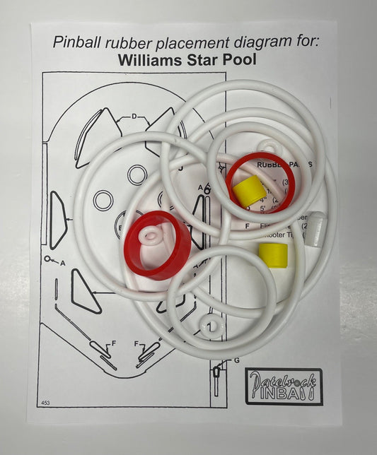 Williams Star Pool Pinball Machine Rubber Ring Kit