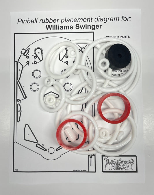 Williams Swinger Pinball Machine Rubber Ring Kit