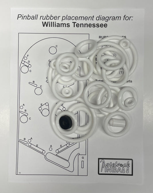 Williams Tennessee Pinball Machine Rubber Ring Kit