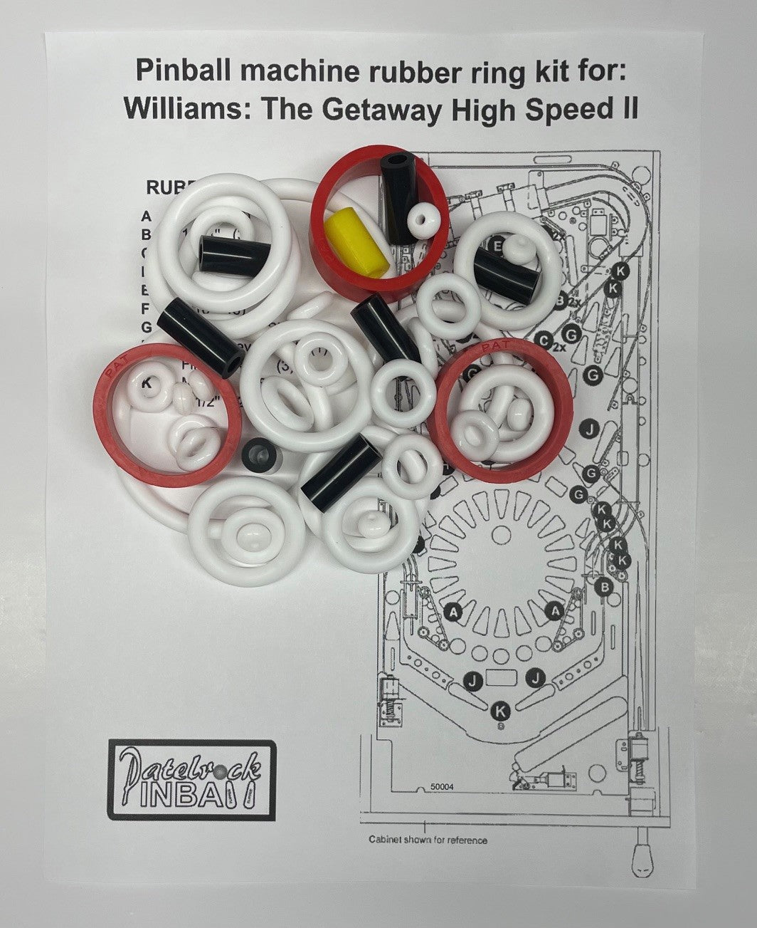 Williams The Getaway: High Speed II Pinball Machine Rubber Ring Kit