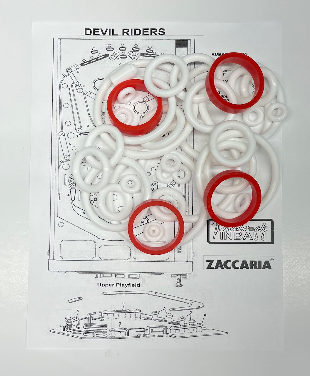 Zaccaria Devil Riders Pinball Machine Rubber Ring Kit