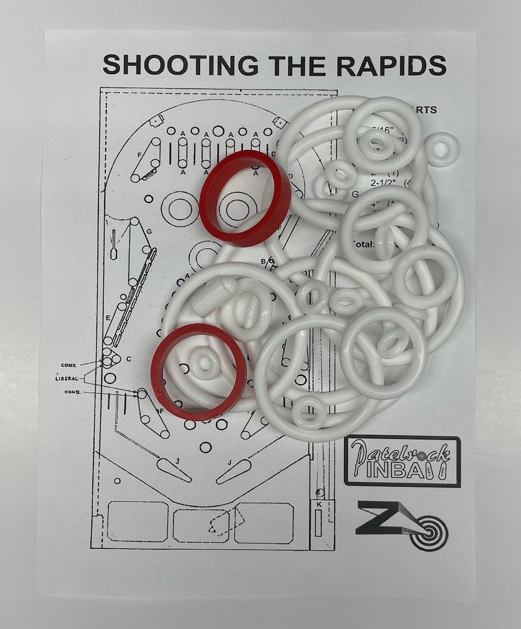 Zaccaria Shooting the Rapids Pinball Machine Rubber Ring Kit