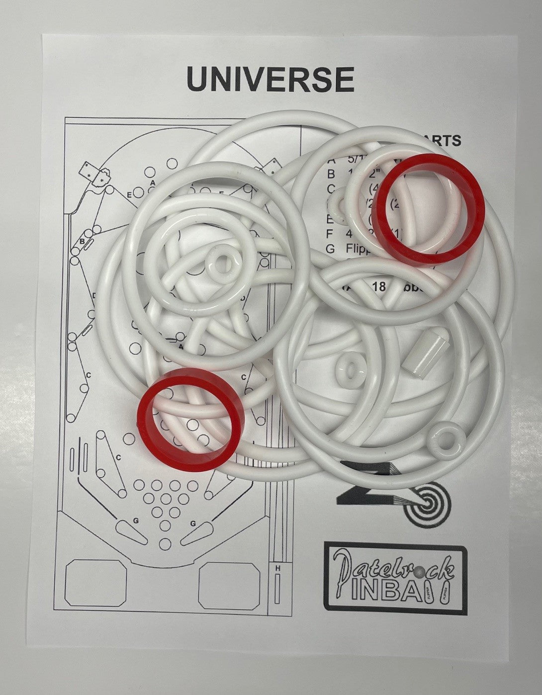 Zaccaria Universe Pinball Machine Rubber Ring Kit