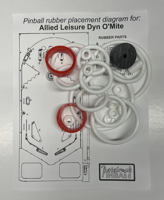 Allied Dyn O'mite Pinball Machine Rubber Ring Kit