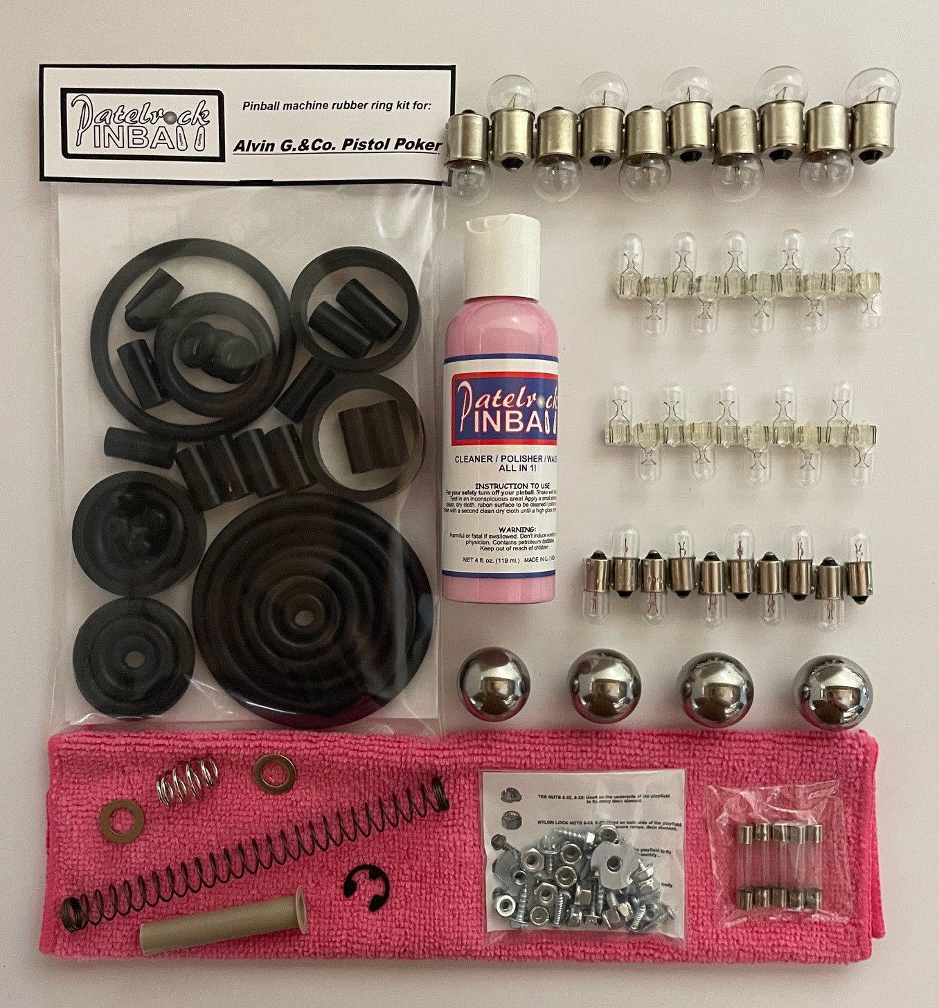 Alvin G. & Co Pistol Poker Pinball Machine Maintenance Kit