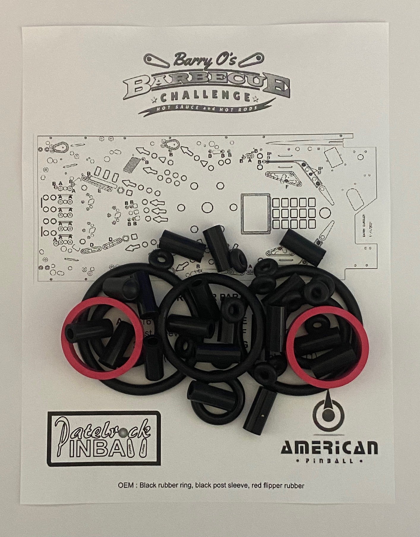 American Pinball Barry O's Barbecue Pinball Machine Rubber Ring Kit