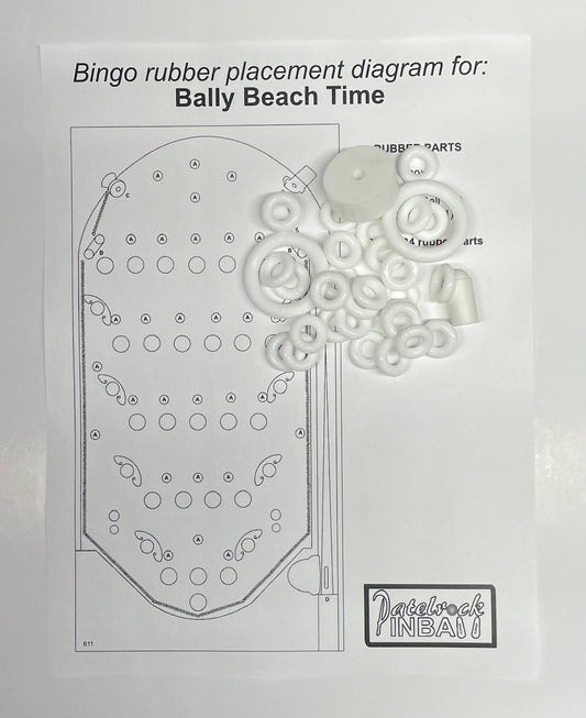 Bally Beach Time Bingo Machine Rubber Ring Kit