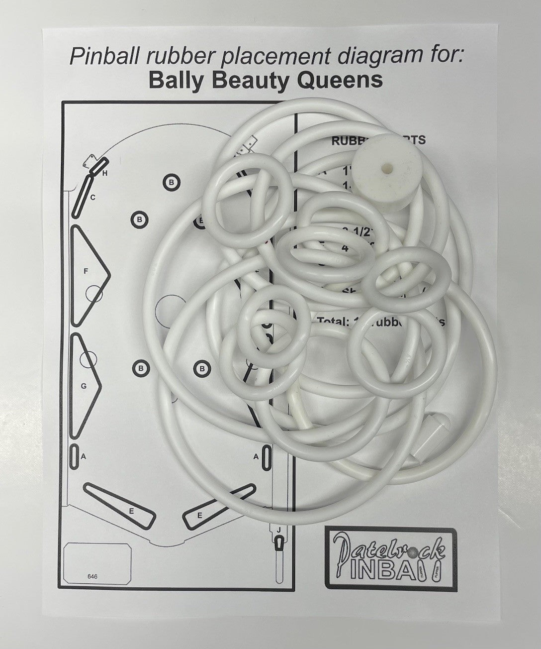 Bally Beauty Queens Pinball Machine Rubber Ring Kit