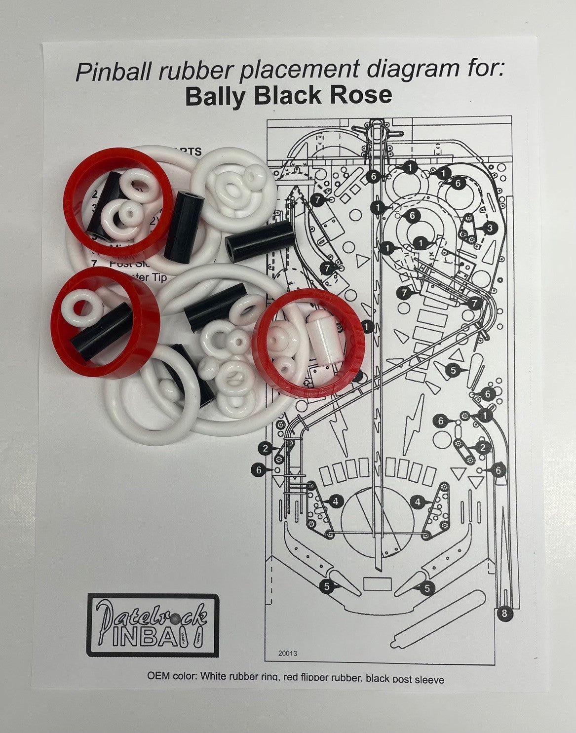 Bally Black Rose Pinball Machine Rubber Ring Kit