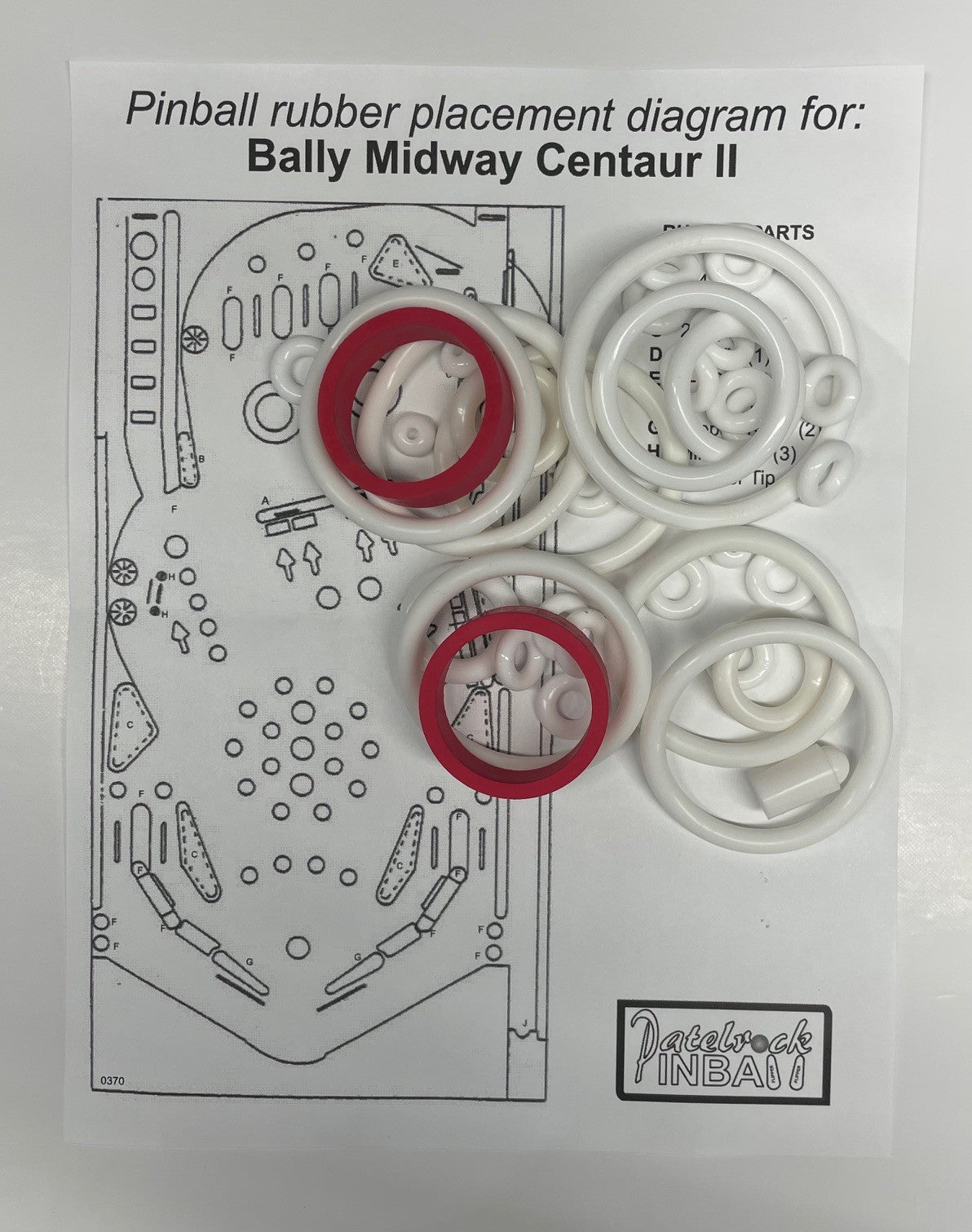 Bally Centaur II Pinball Machine Rubber Ring Kit