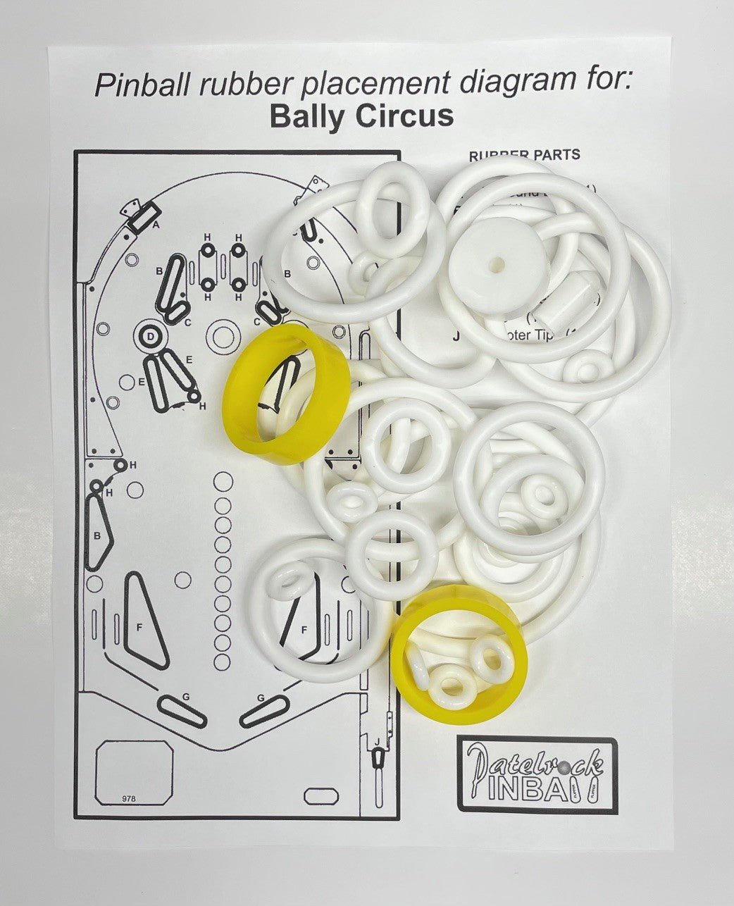 Bally Circus Pinball Machine Rubber Ring Kit