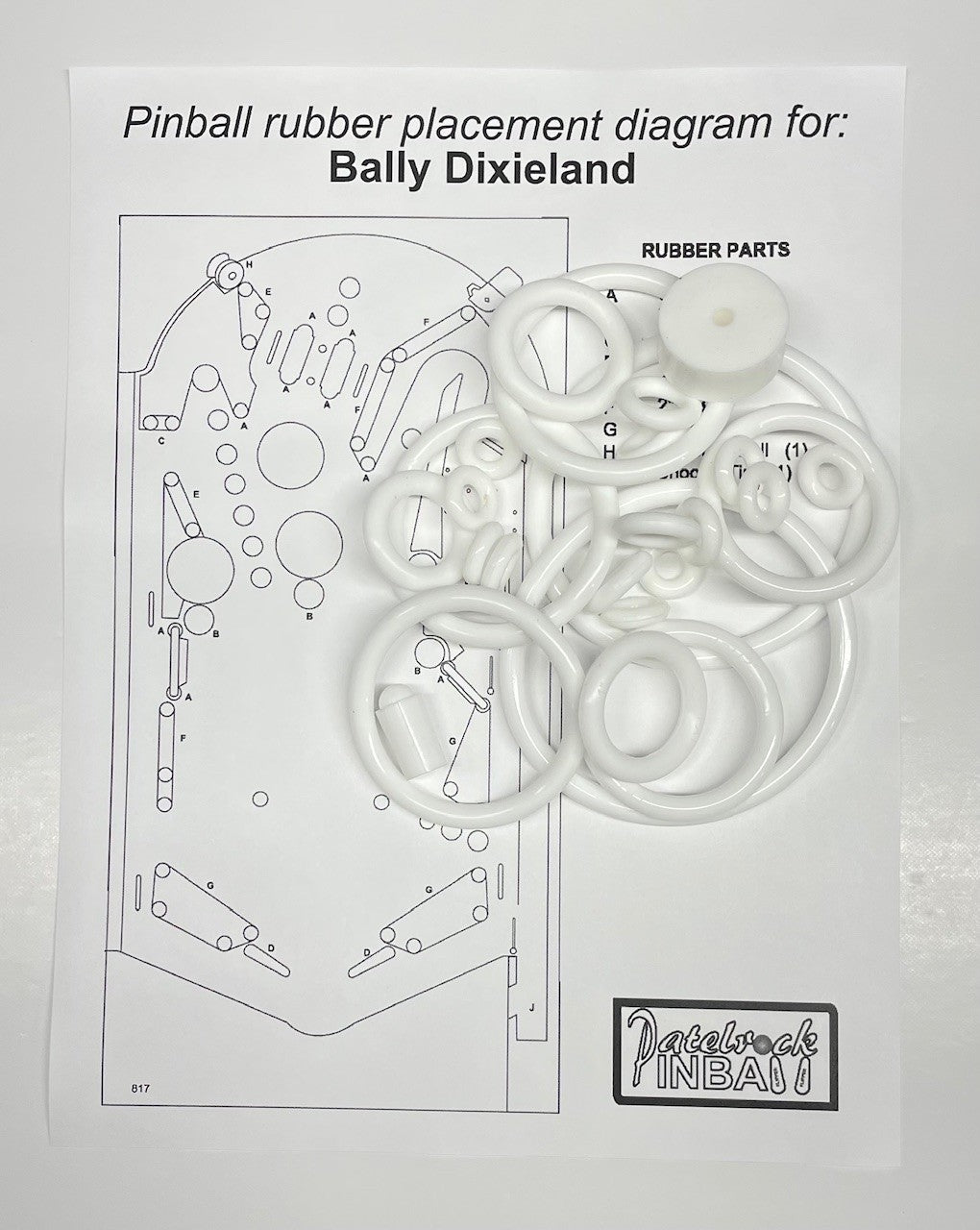 Bally Dixieland Pinball Machine Rubber Ring Kit