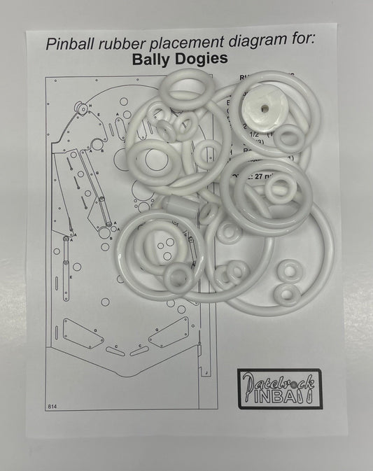 Bally Dogies Pinball Machine Rubber Ring Kit