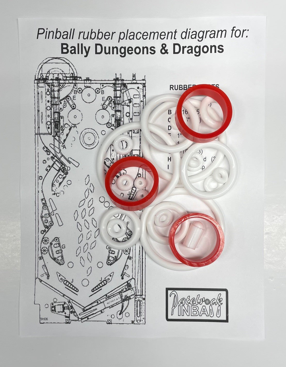 Bally Dungeons & Dragons Pinball Machine Rubber Ring Kit