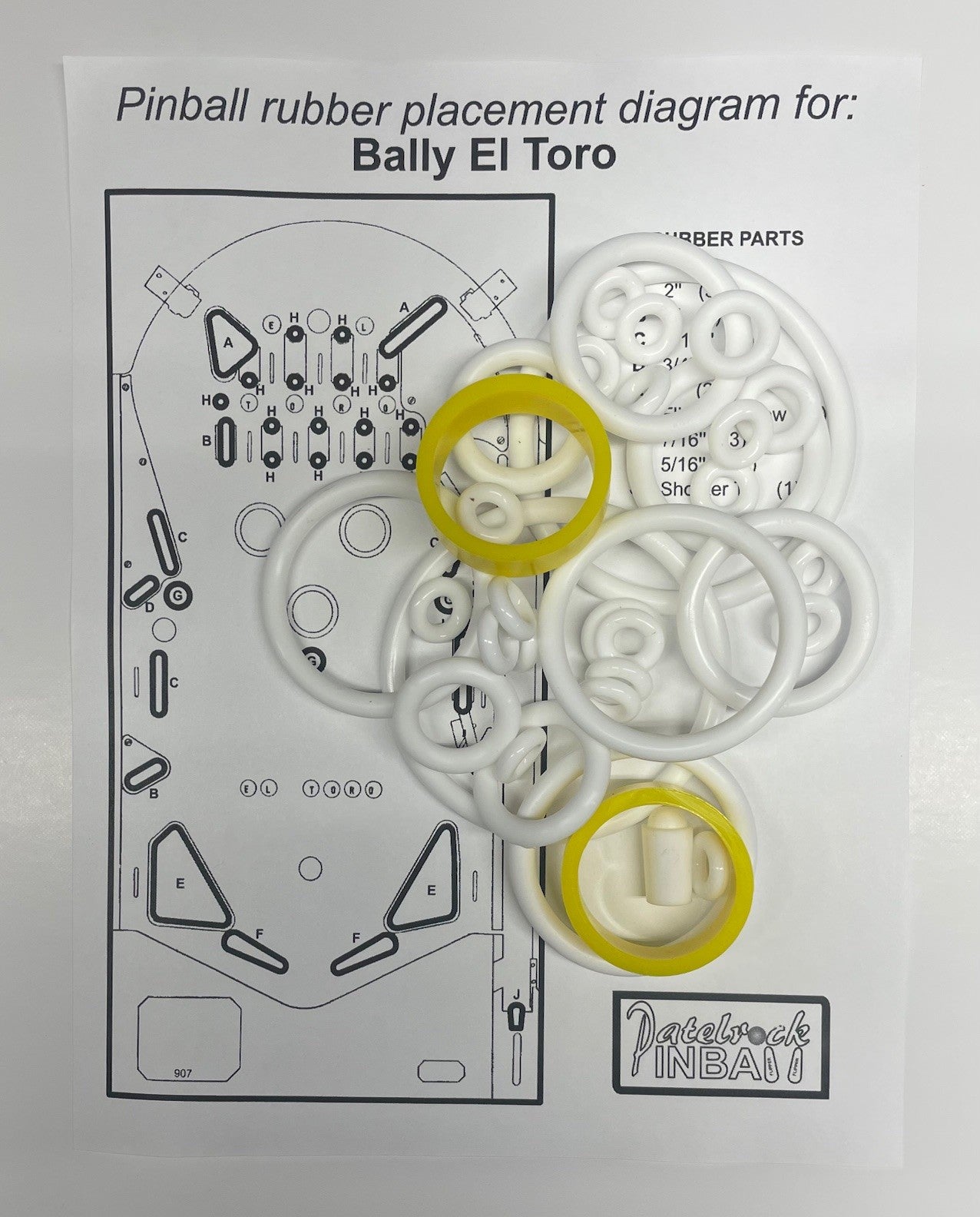 Bally El Toro Pinball Machine Rubber Ring Kit