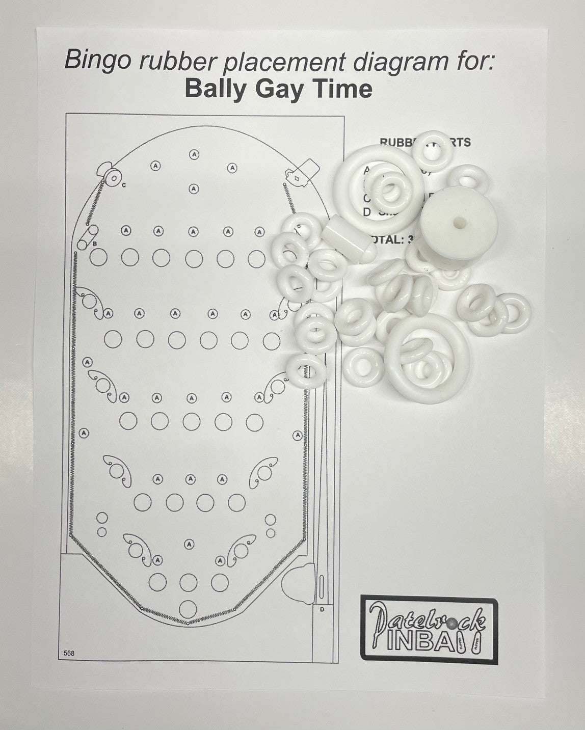 Bally Gay Time Bingo Machine Rubber Ring Kit