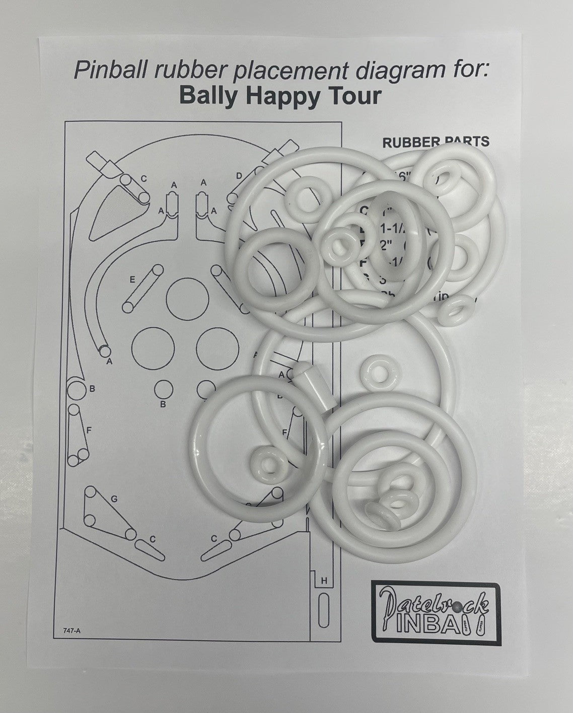 Bally Happy Tour Pinball Machine Rubber Ring Kit