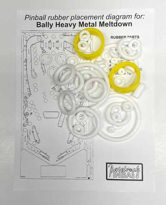 Bally Heavy Metal Meltdown Pinball Machine Rubber Ring Kit