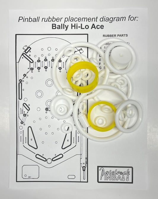 Bally Hi Lo Ace Pinball Machine Rubber Ring Kit