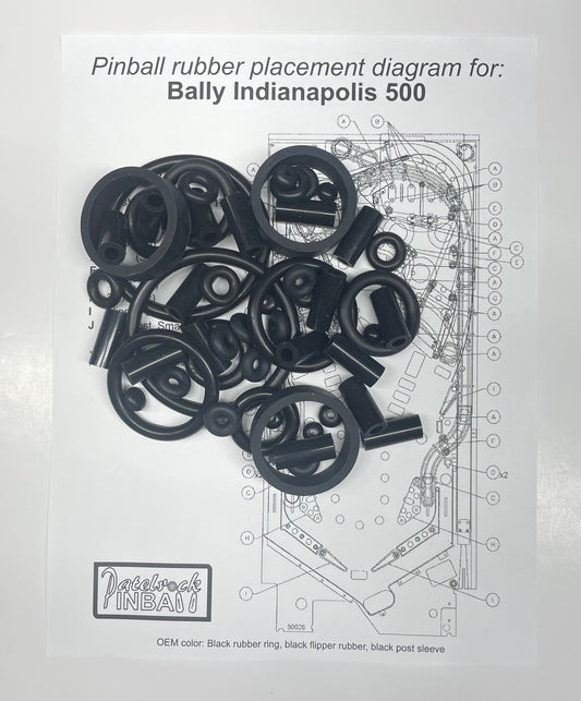 Bally Indianapolis 500 Pinball Machine Rubber Ring Kit
