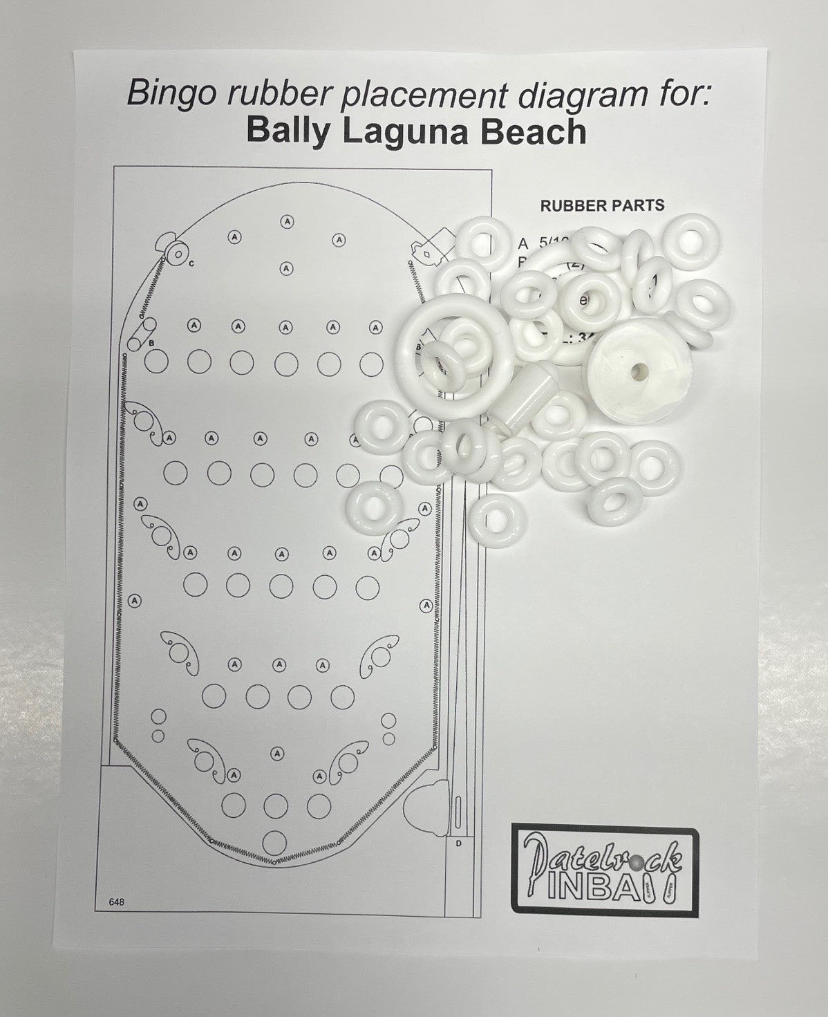 Bally Laguna Beach Bingo Machine Rubber Ring Kit