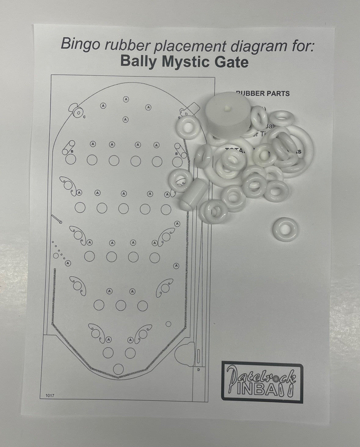 Bally Mystic Gate Bingo Machine Rubber Ring Kit