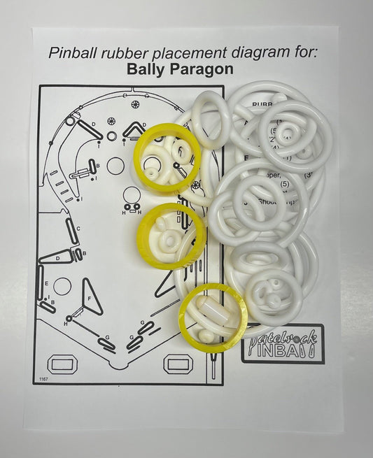 Bally Paragon Pinball Machine Rubber Ring Kit