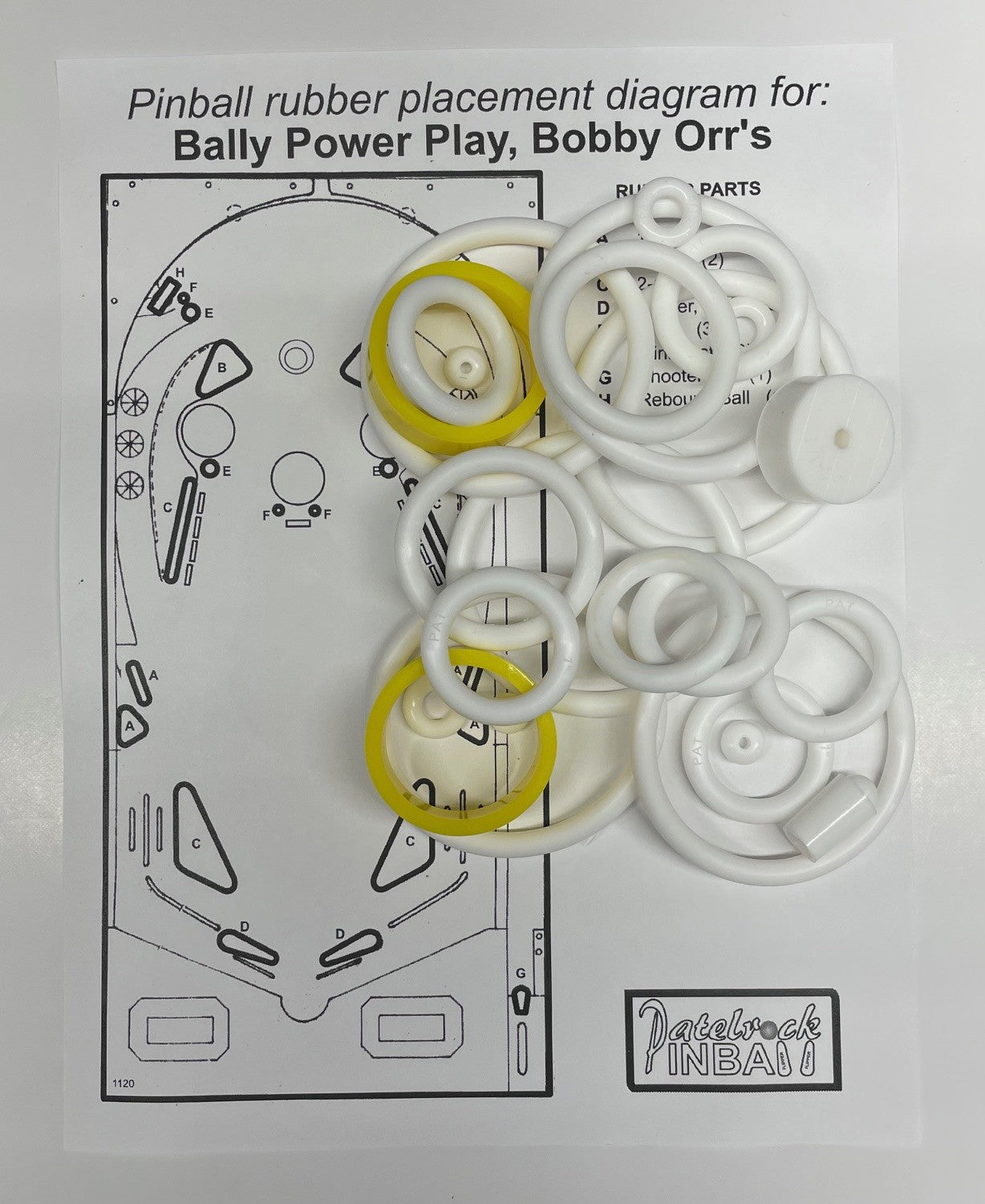 Bally Boddy Orr' Power Play Pinball Machine Rubber Ring Kit