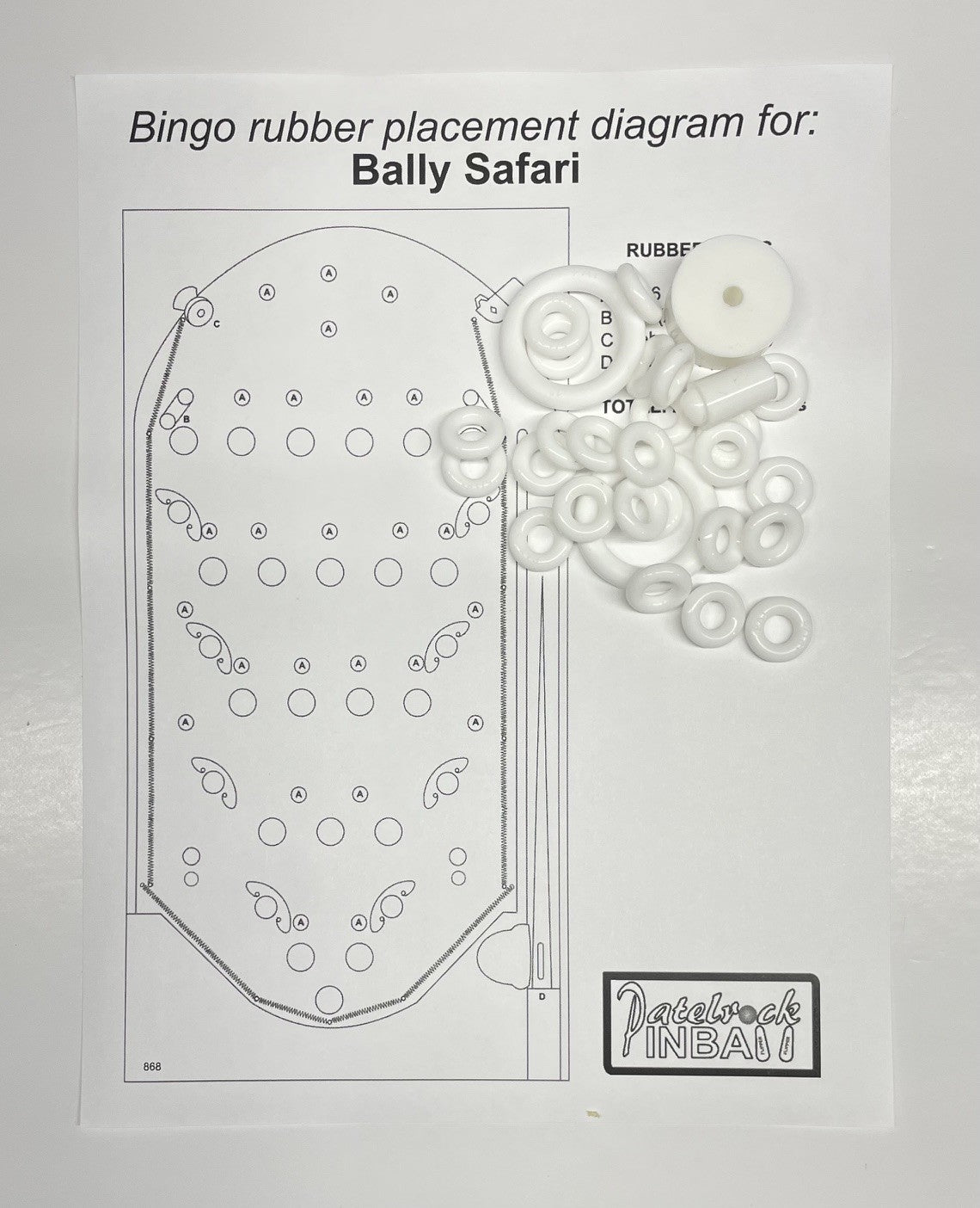 Bally Safari Bingo Machine Rubber Ring Kit