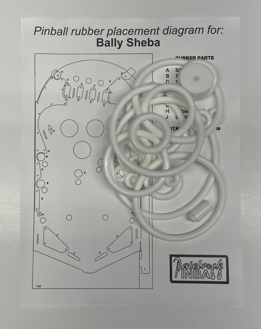 Bally Sheba Pinball Machine Rubber Ring Kit