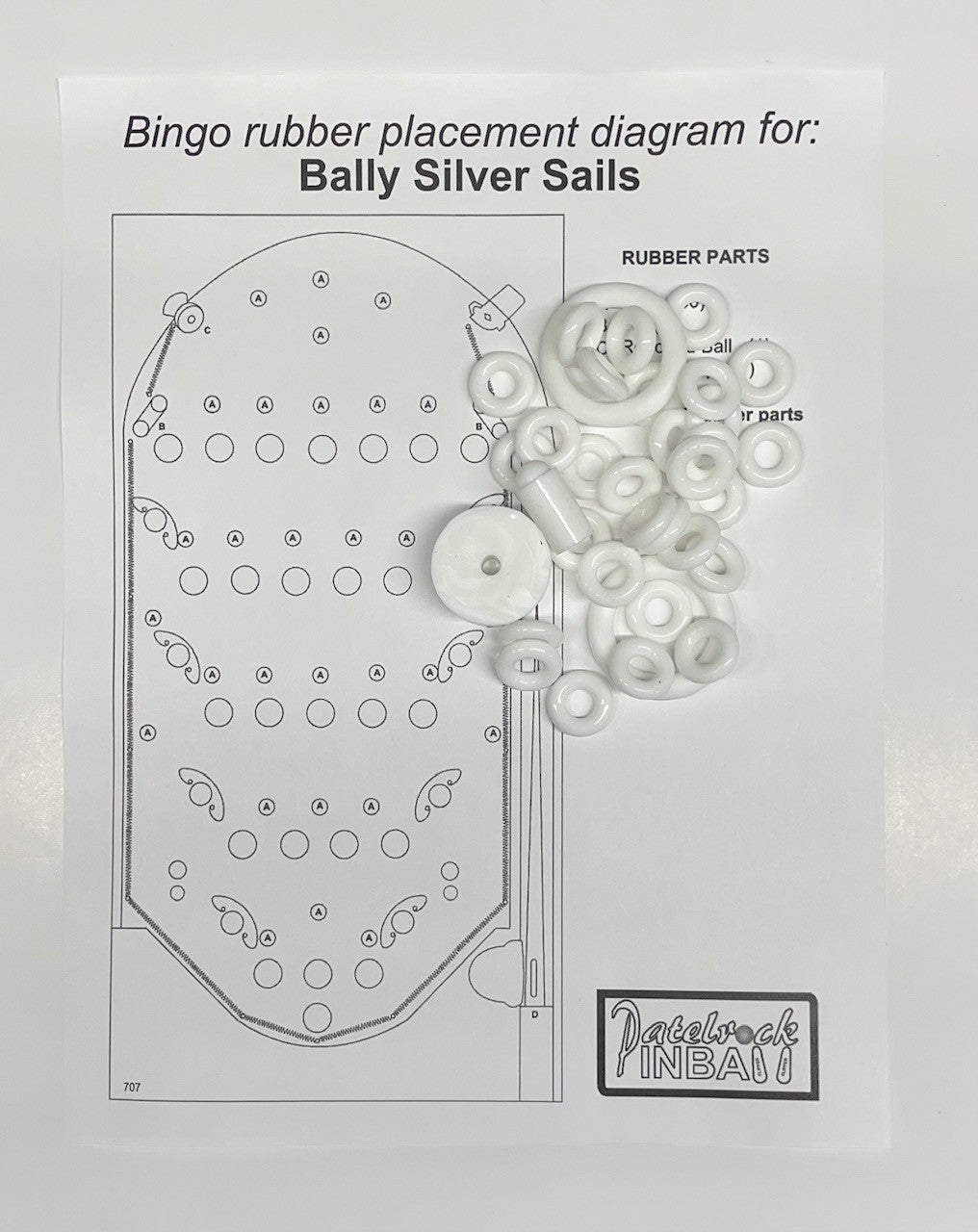 Bally Silver Sails Bingo Machine Rubber Ring Kit
