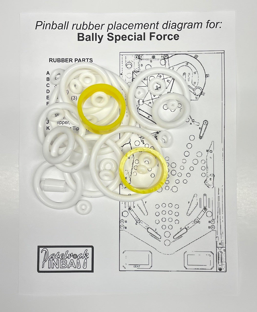 Bally Speciale Force Pinball Machine Rubber Ring Kit