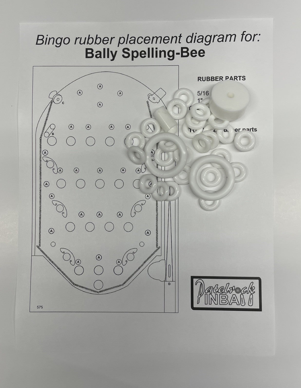 Bally Spelling Bee Bingo Machine Rubber Ring Kit