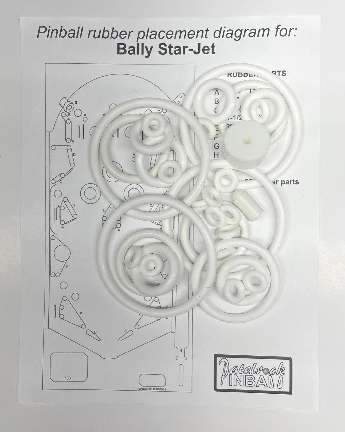 Bally Star Jet Pinball Machine Rubber Ring Kit