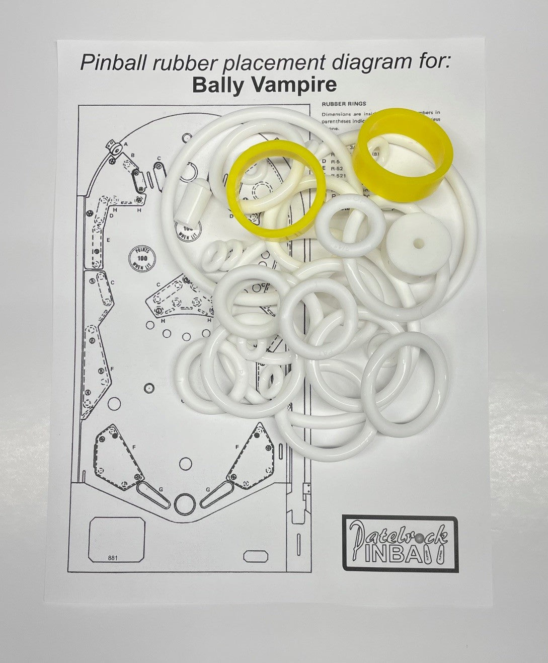 Bally Vampire Pinball Machine Rubber Ring Kit