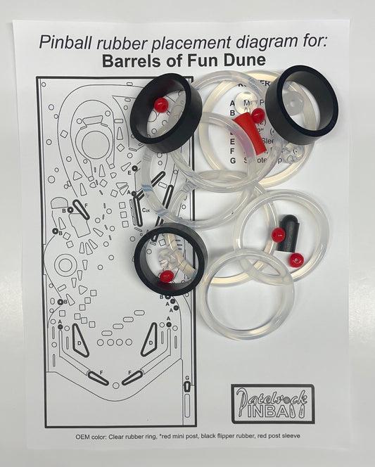 Barrels of Fun Dune Pinball Machine Rubber Ring Kit