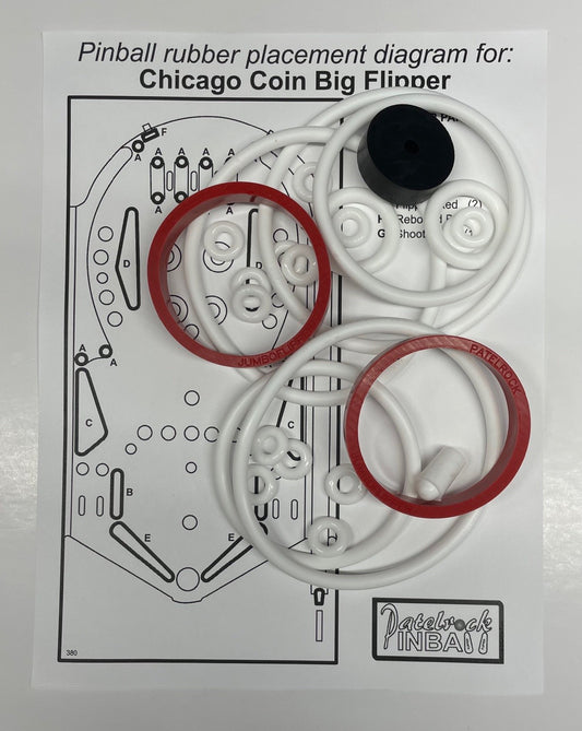 Chicago Coin Big Flipper Pinball Machine Rubber Ring Kit
