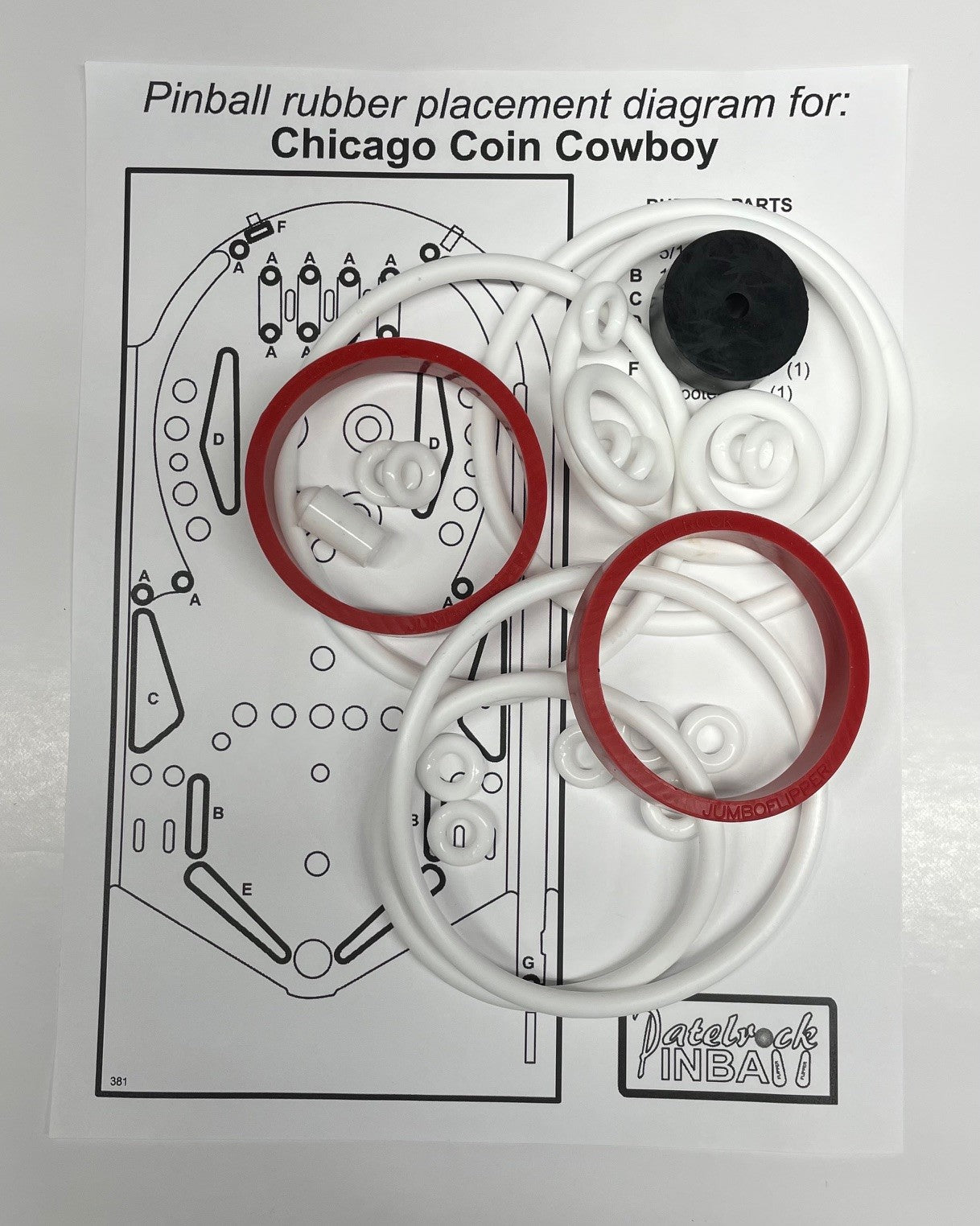 Chicago Coin Cowboy Pinball Machine Rubber Ring Kit