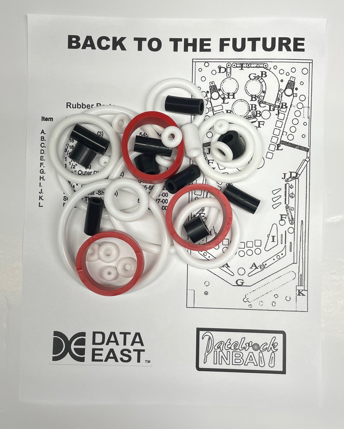 Data East Back to the Future Pinball Machine Rubber Ring Kit