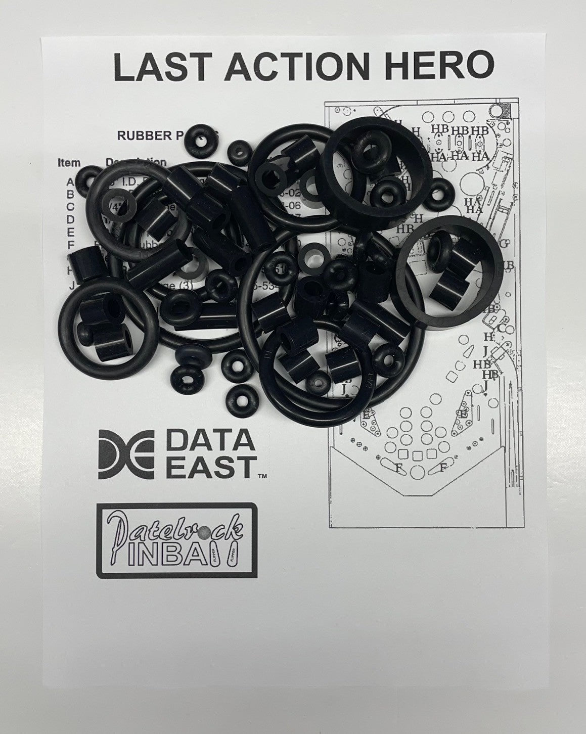 Data East Last Action Hero Pinball Machine Rubber Ring Kit