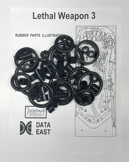 Data East Lethal Weapon 3 Pinball Machine Rubber Ring Kit