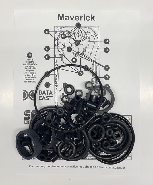 Data East | Sega Maverick the Movie Pinball Machine Rubber Ring Kit