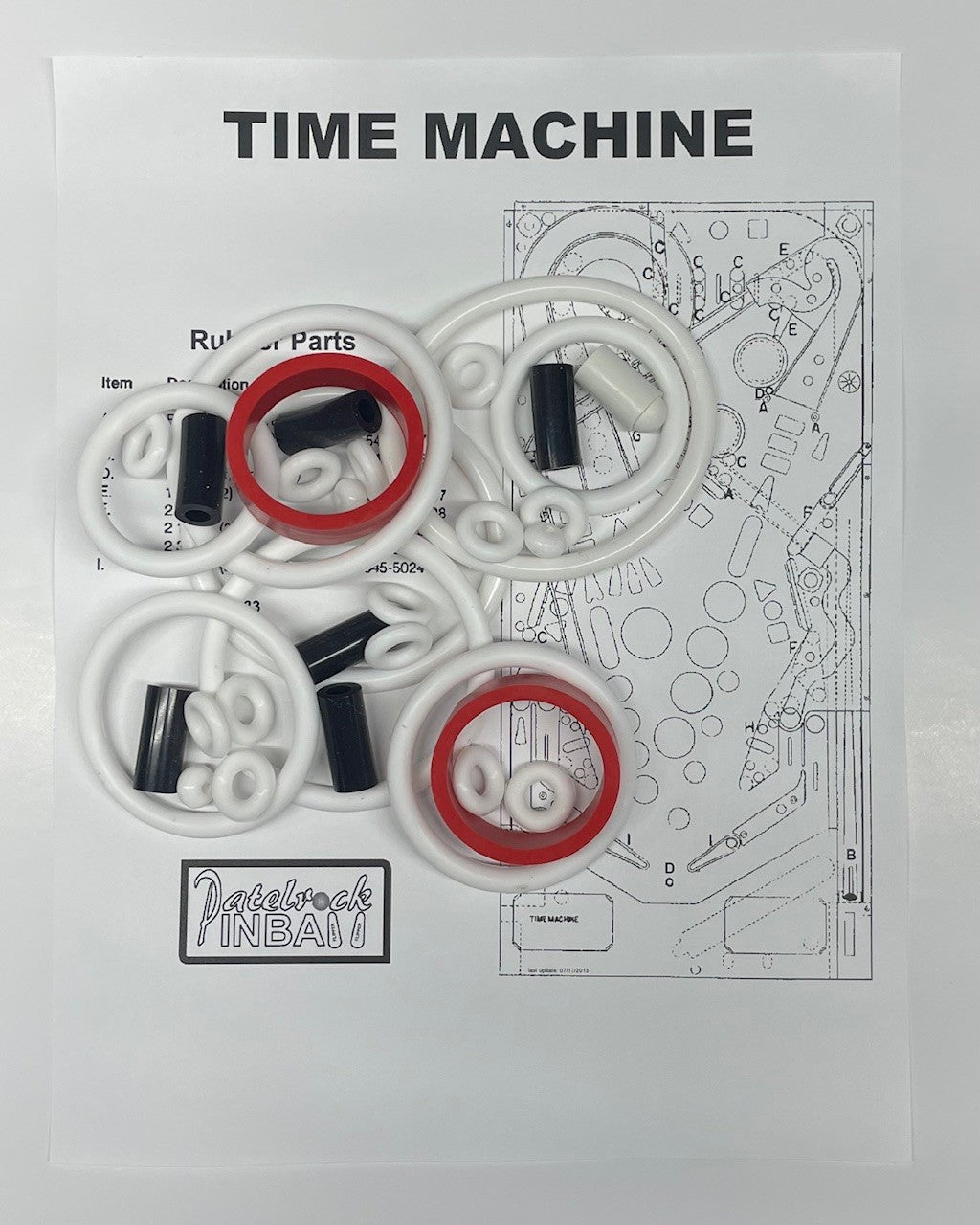 Data East Time Machine Pinball Machine Rubber Ring Kit
