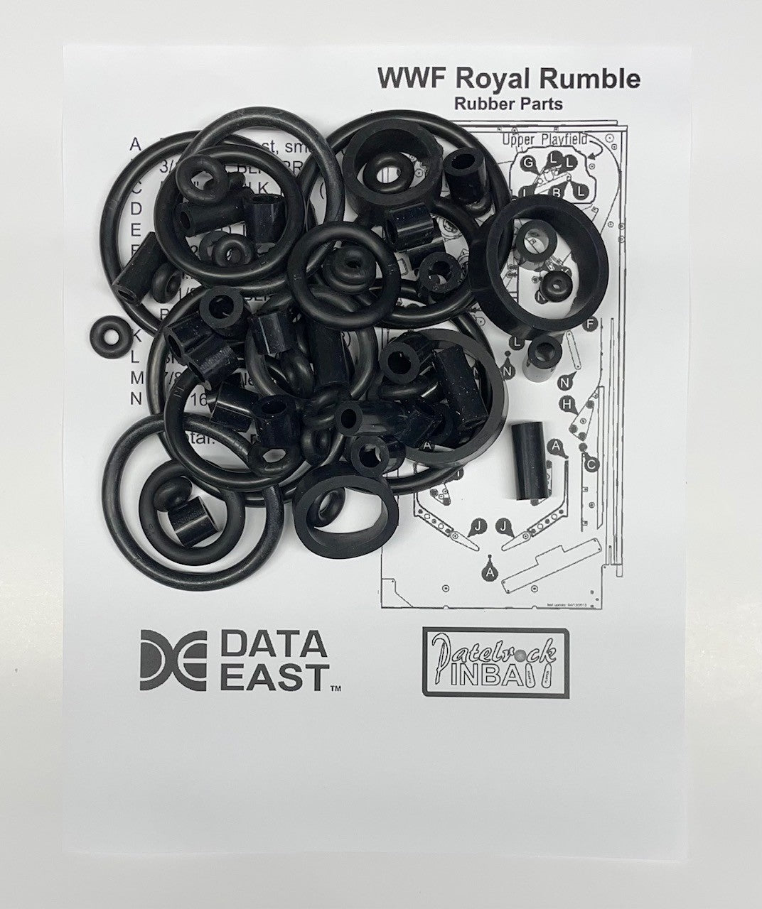 Data East WWF Royal Rumble Pinball Machine Rubber Ring Kit