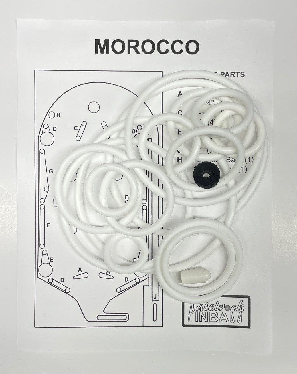 Exhibit Morocco Pinball Machine Rubber Ring Kit