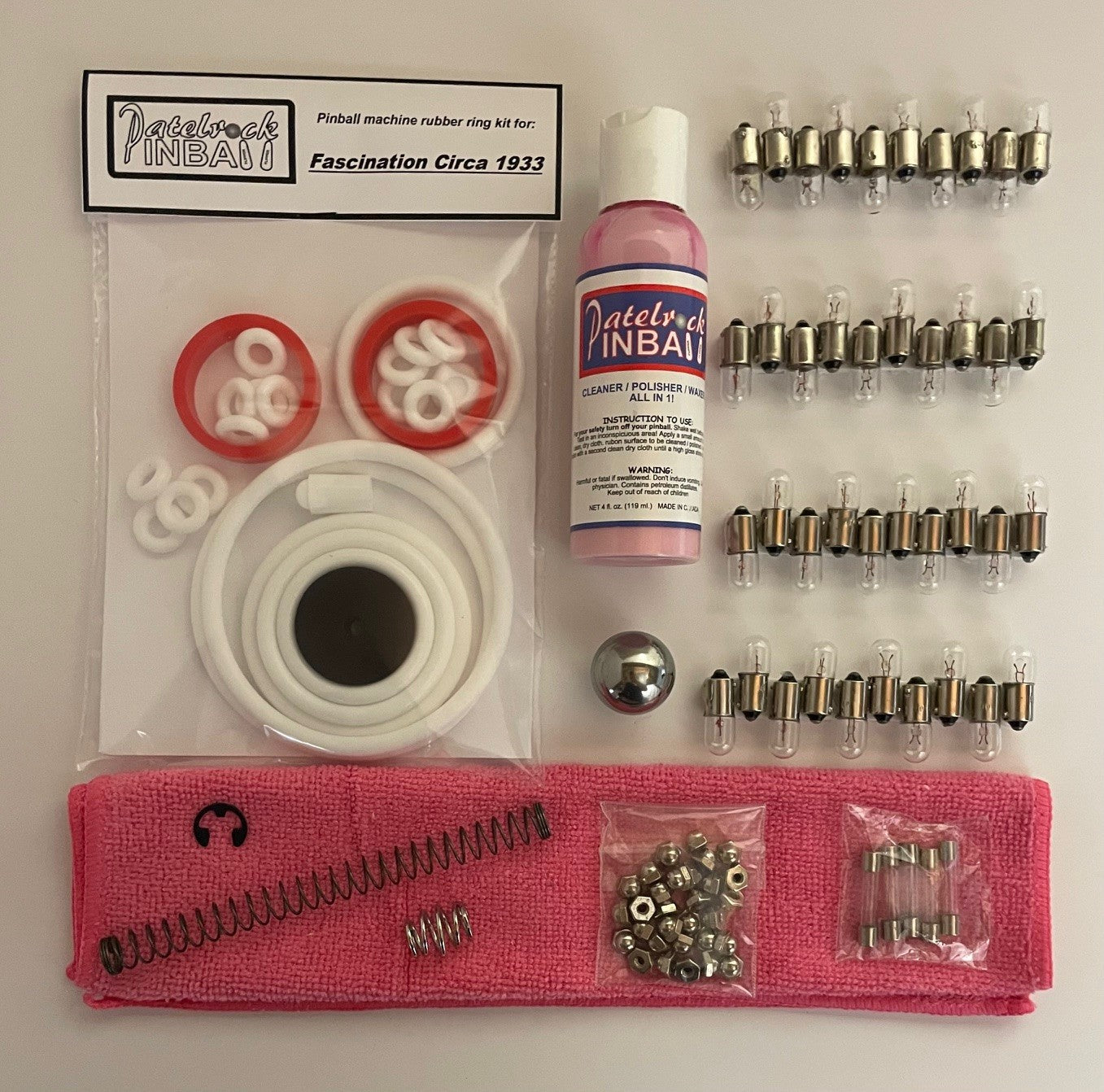 Fascination Circa 1933 Pinball Machine Maintenance Kit